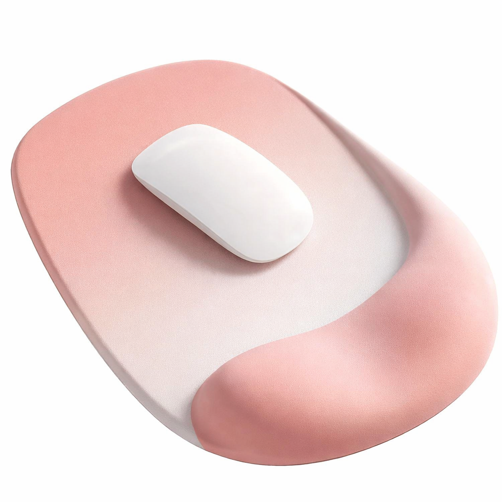 Tapis de souris repose poignet rose confortable