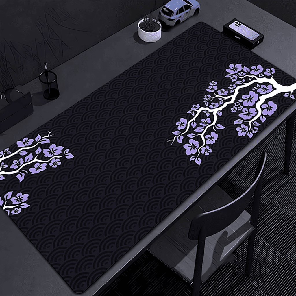 Tapis de souris XXL violet 1000x500 mm grand format pour setup gaming et télétravail