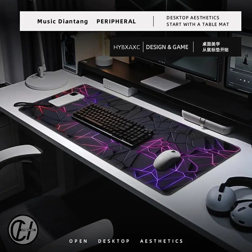 Tapis de souris XXL grand format couvrant clavier et souris sur bureau