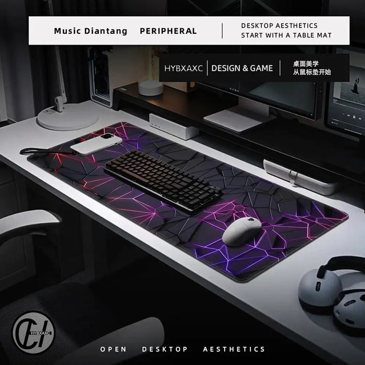 Tapis de souris XXL grand format couvrant clavier et souris sur bureau