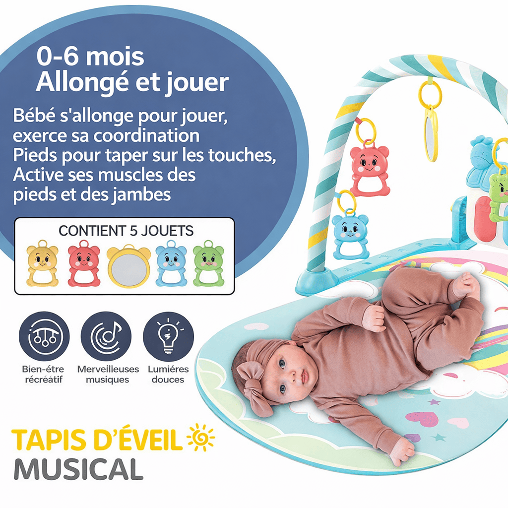 utilisation du tapis d’éveil musical bébé avec activités adaptées à l’âge